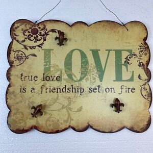 Decorative Love Friendship Sign‎ Metal Wall Art 10"x14" Rustic Farmhouse